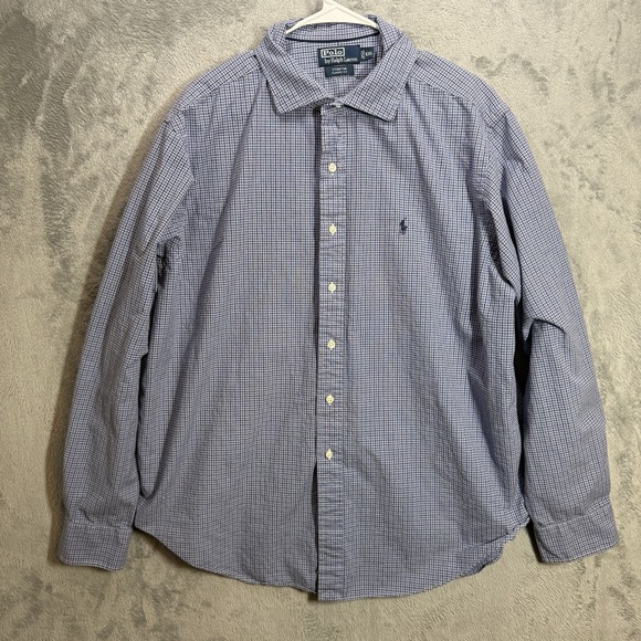 Polo Ralph Lauren Shirt Mens 2XL Blue Check Stanton Classic Fit Button Up - Picture 3 of 8